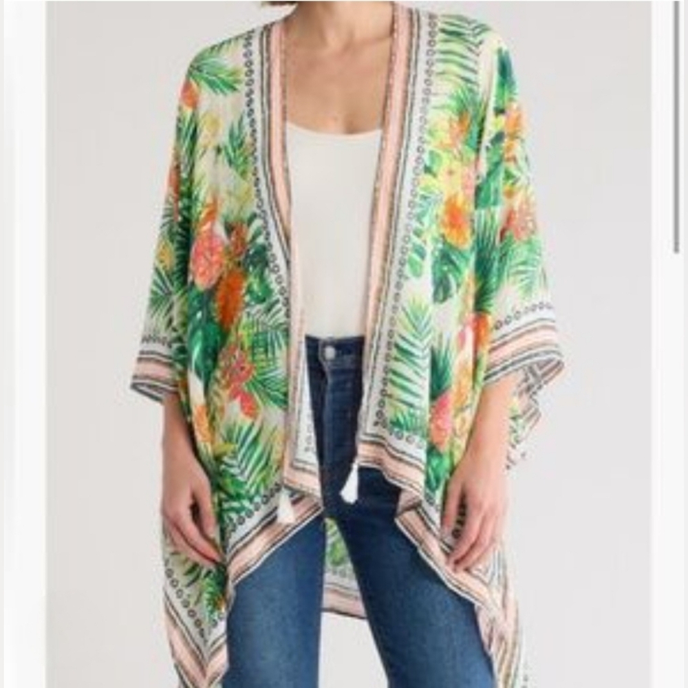 Vince Camuto Tropical Floral Cover Up Size-OS